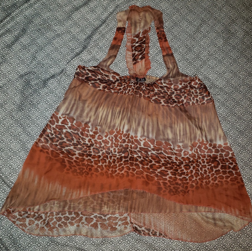 Dots Leopard print blouse tank Size 1x